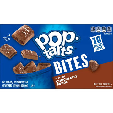 Pop-Tarts Baked Pastry Bites, Frosted Chocolatey Fudge, Caja de 10, 14.1 Oz