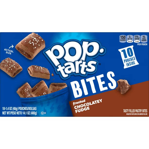Pop-Tarts Baked Pastry Bites, Frosted Chocolatey Fudge, Caja de 10, 14.1 Oz