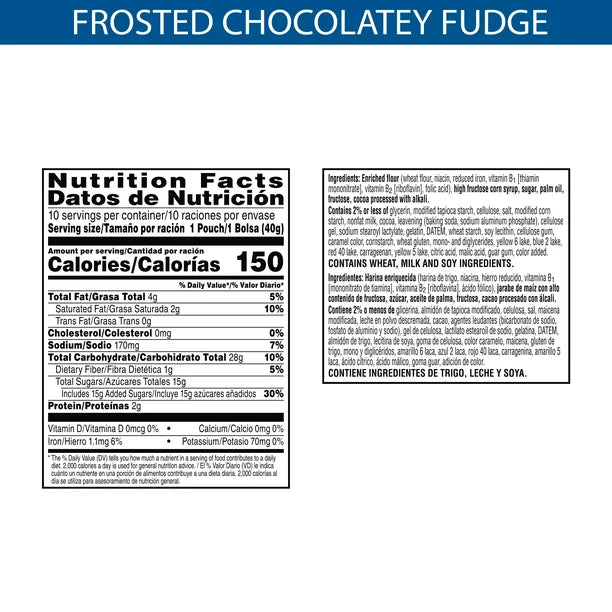 Pop-Tarts Baked Pastry Bites, Frosted Chocolatey Fudge, Caja de 10, 14.1 Oz