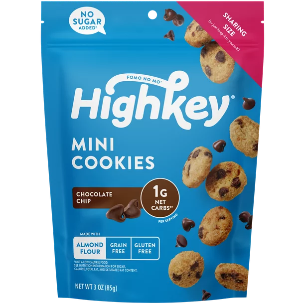 HighKey No Sugar Added Chocolate Chip Mini Cookies, 3oz