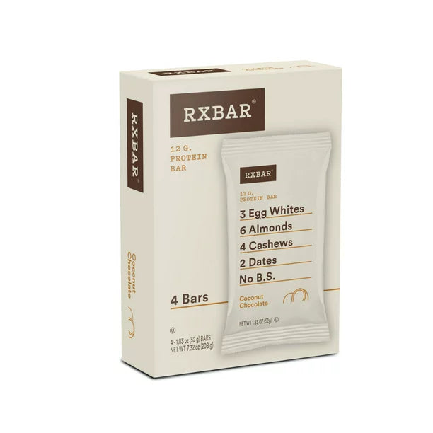 RXBAR Protein Bar, Coconut Chocolate, 7.32 Oz, Caja con 4 Barras