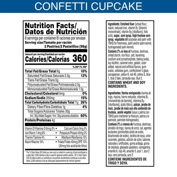 Pop-Tarts Toaster Pastries, Frosted Confetti Cupcake, Caja de 16, 27 Oz,