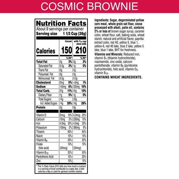 Kellogg's Little Debbie Breakfast Cereal, Cosmic Brownies, 13.2 Oz, Box