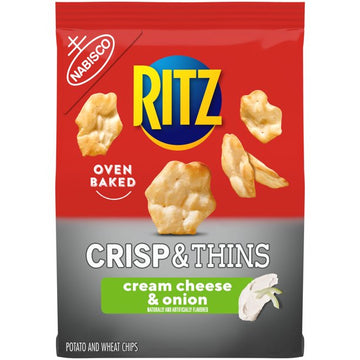RITZ Crisp and Thins Cream Cheese and Onion Chips, 7.1 oz