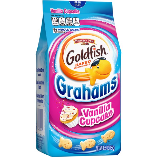 Goldfish Grahams Vanilla Cupcake Crackers, Snack Crackers, Caja de 6.6 oz