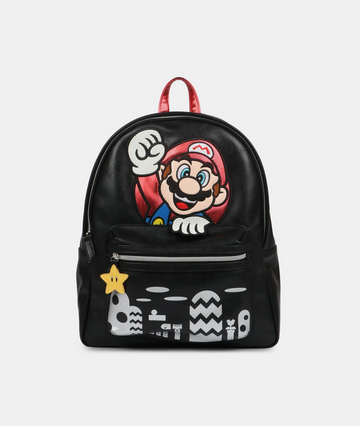 Mario Bross Mochila Iconos Negra