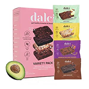 Dalci Brownie, Paquete Variado (Dark Chocolate Brownie, Almon Butter Blondie, Apple Spice Blondie, Lemon Coconut Blondie)