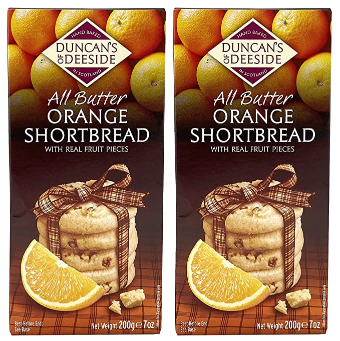 Duncan's of Deeside Paquete de 2 galletas de mantequilla de naranja – Orange All Butter Shortbread