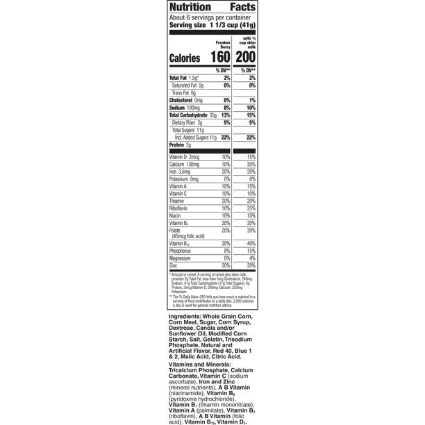 Franken Berry Breakfast Cereal, 9.6 oz Box