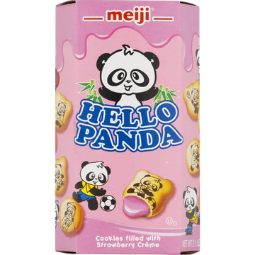 Meiji Hello Panda Cookies Strawberry Creame, 2.1 Oz