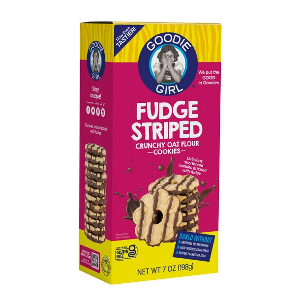 Goodie Girl Cookies Gluten-Free Fudge Striped Cookies, 7 Oz