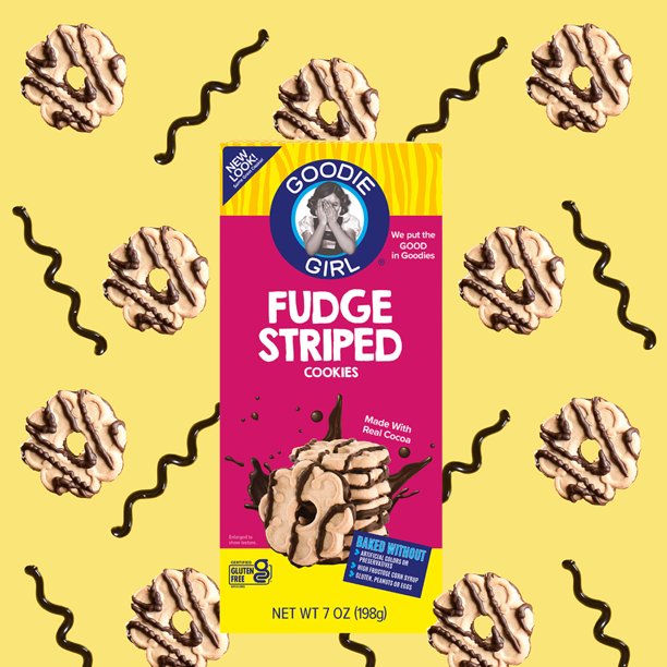 Goodie Girl Cookies Gluten-Free Fudge Striped Cookies, 7 Oz