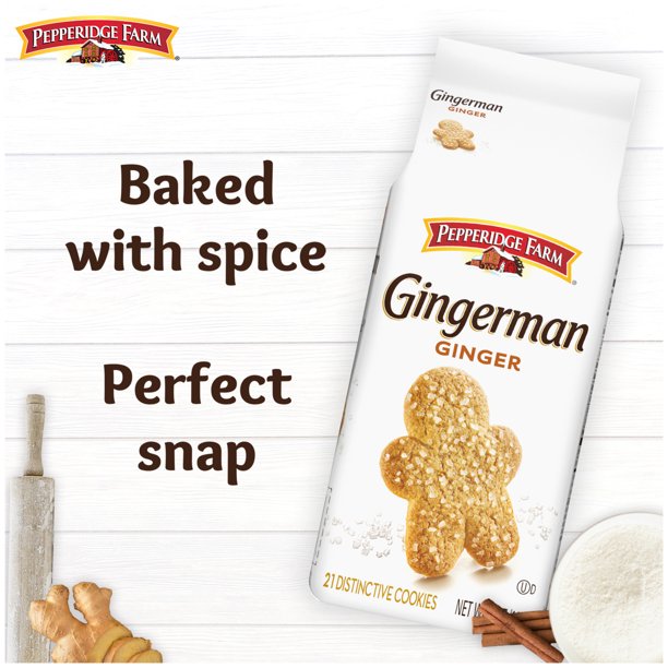 Pepperidge Farm Gingerman Cookies, Galletas de Gengibre, Bolsa de 5 oz.