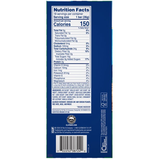 CLIF Kid Zbar Organic Iced Oatmeal Cookie Bar, 1.27 Oz, 18 Barras