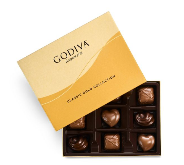 Godiva Classic Gold Assorted Chocolate Gift Box - 9pz