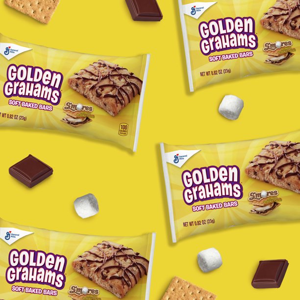 Golden Grahams Soft Baked Chewy Cereal Treat Bars, S'mores, 12 Barras