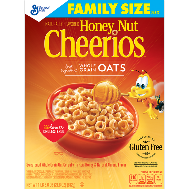 Honey Nut Cheerios Gluten Free Breakfast Cereal, 21.6 oz