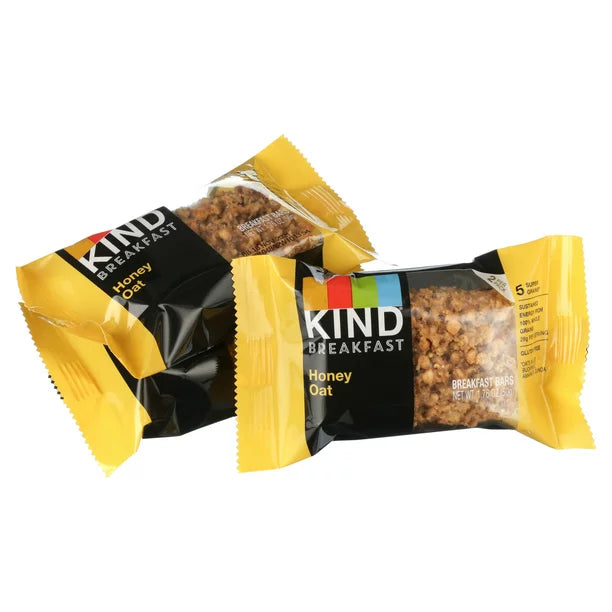 KIND Breakfast, Healthy Snack Bar, Honey Oat, Gluten Free, 100% Whole Grains, 1.76 OZ Packs (4 Barritas)