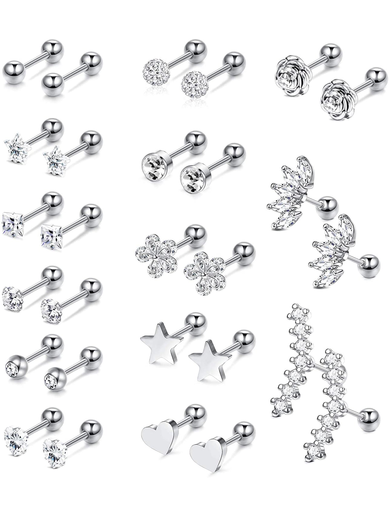 Set De Mini Aretes Piercings Helix