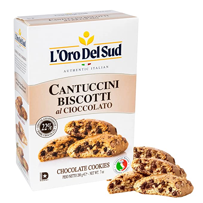 Biscotti de chocolate, Cantuccini d'Abruzzo, galletas italianas, 7.05 oz, 7 onzas, L'Oro del Sud