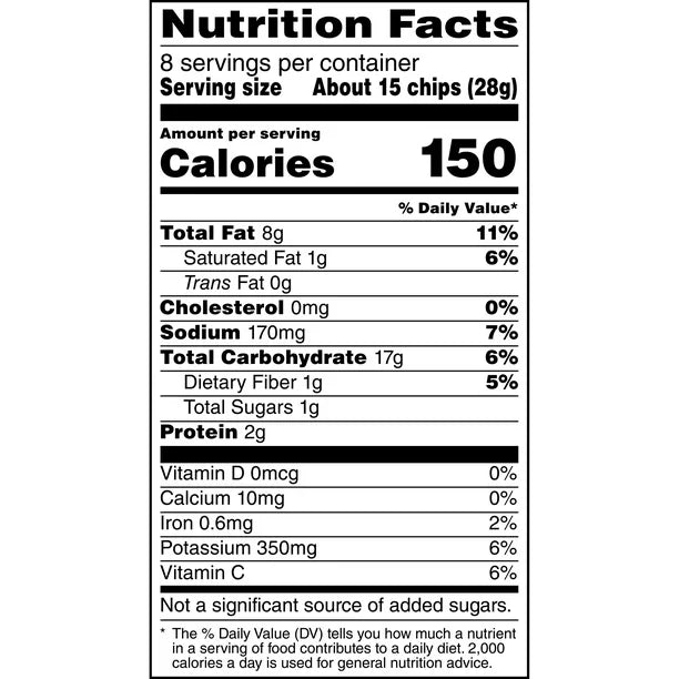 Lay's Kettle Cooked Sea Salt & Vinegar Potato Chips, 8 Oz.