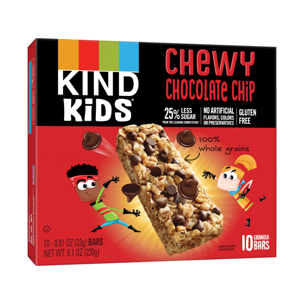 KIND Bars, Chewy Chocolate Chip Kids Bars, Gluten free, .81 oz, 10 Snack Bars