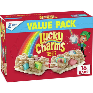 Lucky Charms Breakfast Cereal Treat Bars, Snack Bars, Value Pack, 16 Barras