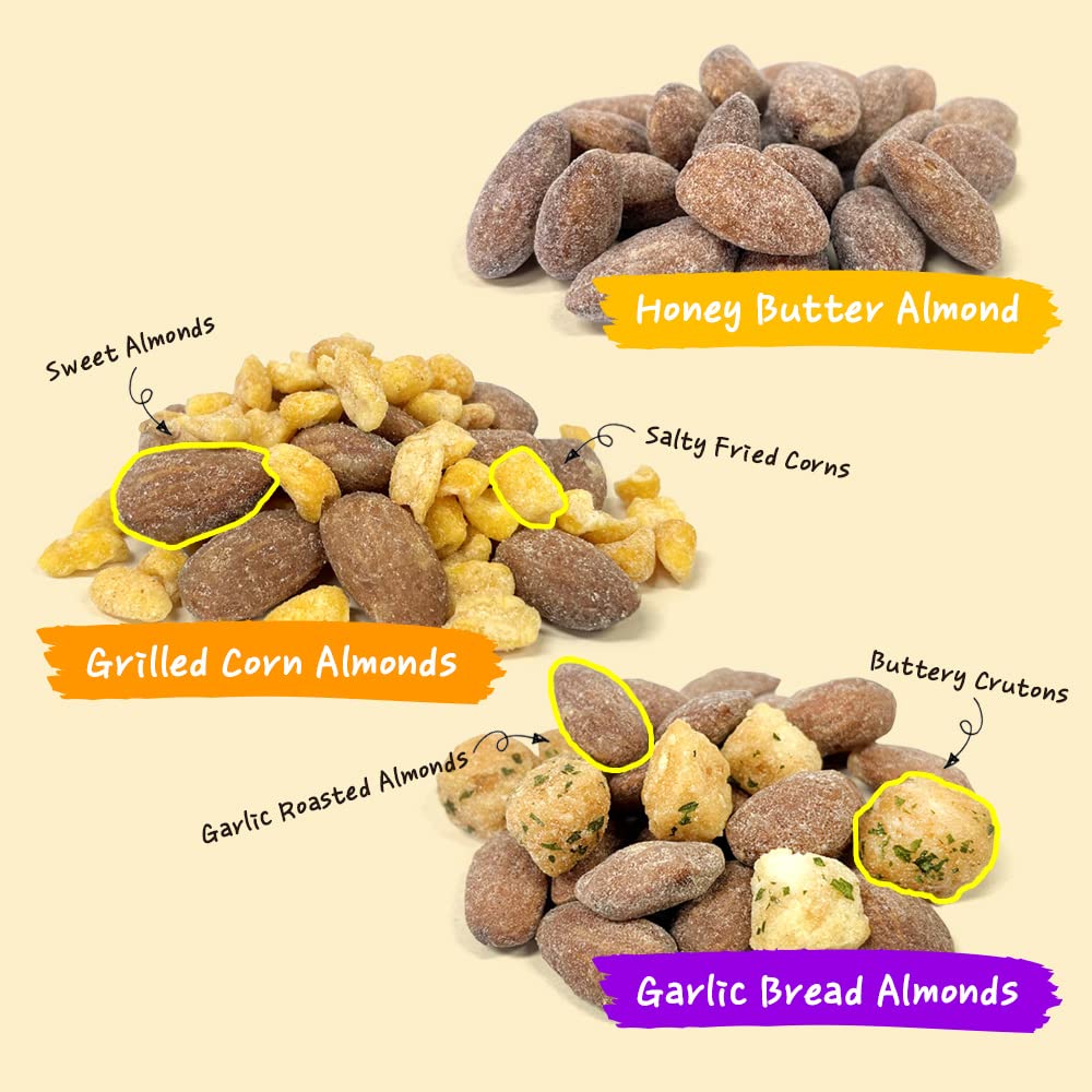 MURGERBON Almond Sweet and Salty Mixed Flavors Combo (3)