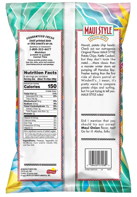 Frito-Lay Maui Style Regular - 6oz