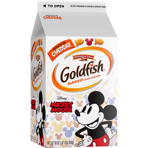 Goldfish Special Edition Disney Mickey Mouse Cheddar Snack Crackers, Carton de 30 oz
