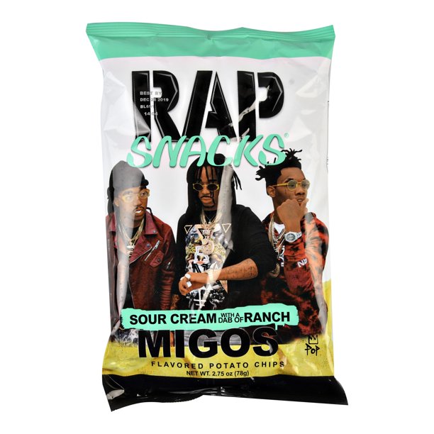 Rap Snacks Migos Sour Cream & Ranch Flavored Potato Chips 2.5 oz