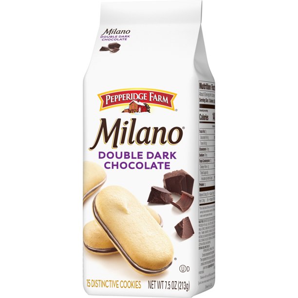 Pepperidge Farm Milano Cookies, Double Dark Chocolate, 7.5 Oz Bag