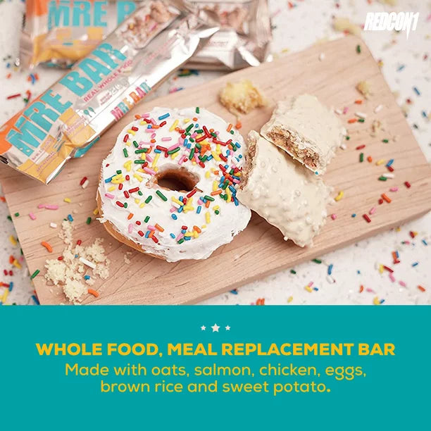 Redcon1 MRE Bar, Sprinkled Donut, 20g Protein, 2.36 Oz, Cont. 4