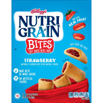 Nutri-Grain Mini Breakfast Bars, Strawberry, 13 Oz, Caja con 10 Barras