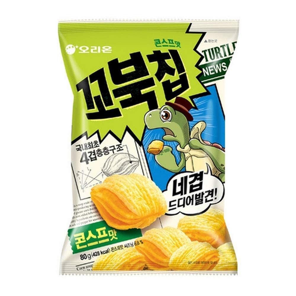 Orion Korean Snack TURTLE CHIPS (Paquete de 7)