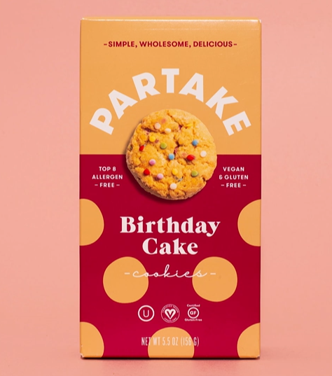 Partake Gluten Free Vegan Birthday Cake Cookies - 5.5oz