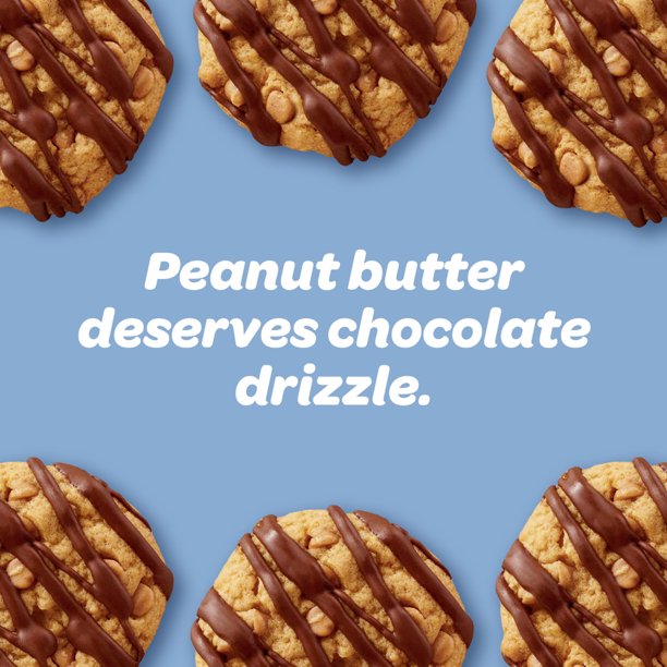 Pillsbury Soft Baked Cookies, Peanut Butter with Chocolatey Drizzle, 18 galletas