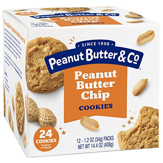 Peanut Butter & Co. 1 Paquete de Galletas de Mantequilla de Maní, 12 Bolsas de 2 Galletas, 14.4oz