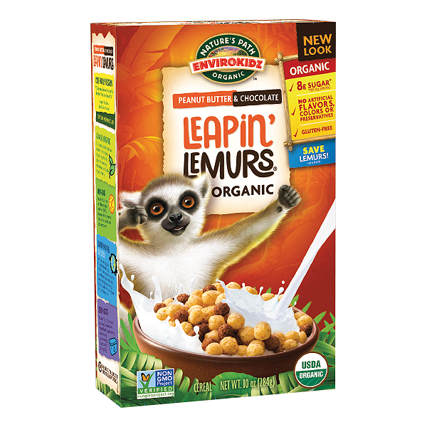 Nature's Path EnviroKidz Leapin Lemurs Peanut Butter Chocolate Cereal, 10 oz