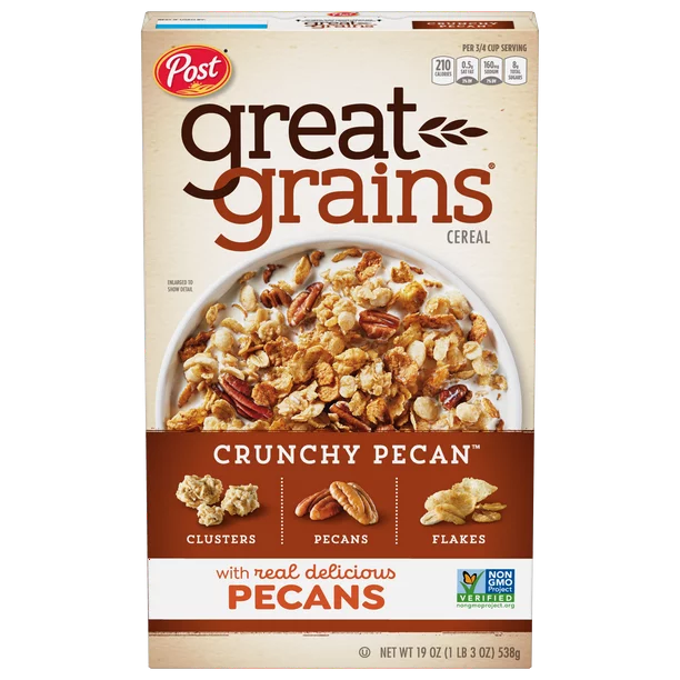 Post Great Grains Crunchy Pecan Cereal, 19 oz Box