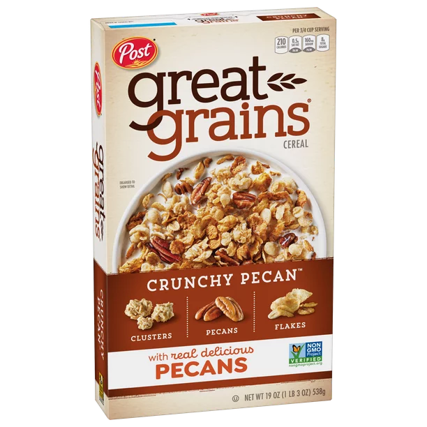 Post Great Grains Crunchy Pecan Cereal, 19 oz Box