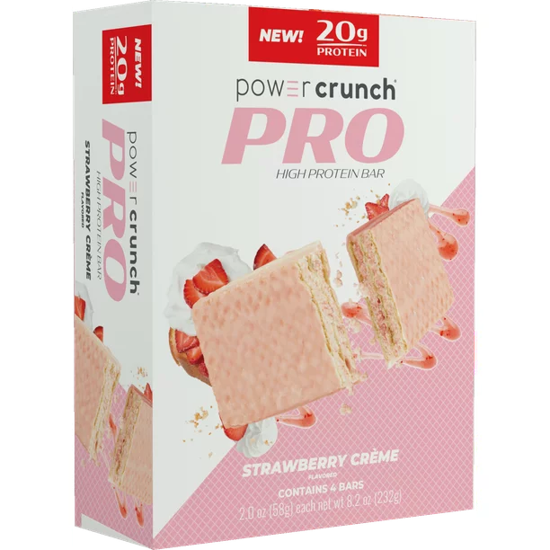 Power Crunch PRO High DH Hydrolyzed Whey protein bar, Strawberry Cream, 8.2 oz, Cont. 4