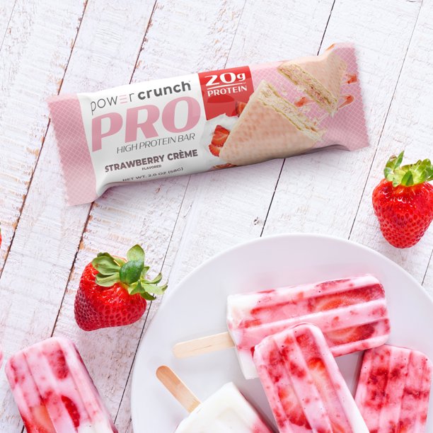Power Crunch PRO High DH Hydrolyzed Whey protein bar, Strawberry Cream, 8.2 oz, Cont. 4
