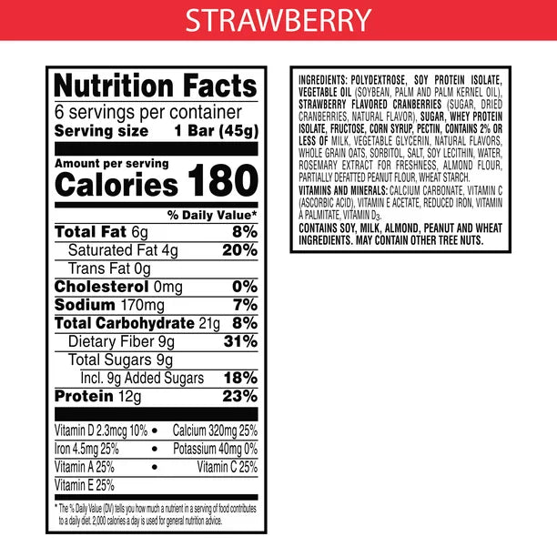 Kellogg's Special K Protein Bars, Strawberry, 6 Ct, 9.5 Oz, Caja