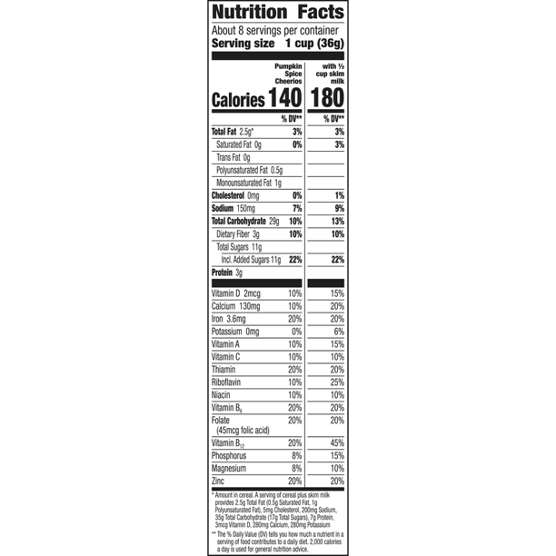 Pumpkin Spice Cheerios Breakfast Cereal, Gluten Free, 10.8 oz