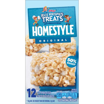 Kellogg's Rice Krispies Treats Homestyle Marshmallow Snack Bars, Original, 12 Ct, 13.96 Oz, Box