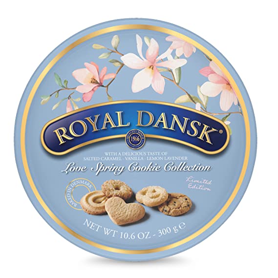 Royal Dansk Love Spring Cookie Collection | Galletas de Mantequilla de Caramelo Salado, Vainilla y Limón y Lavanda, 10.6oz