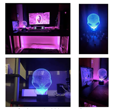 Lampara Holografica Alien Extraterrestre
