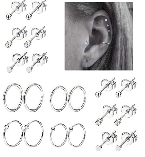 Set De Aretes Piercings Revolia