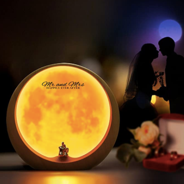 Lampara De Pareja Viendo La Luna Lampara Luna